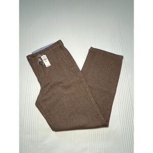 Men's Brown L.L. Bean Herringbone Pants - 33Wx32L - New with Tags